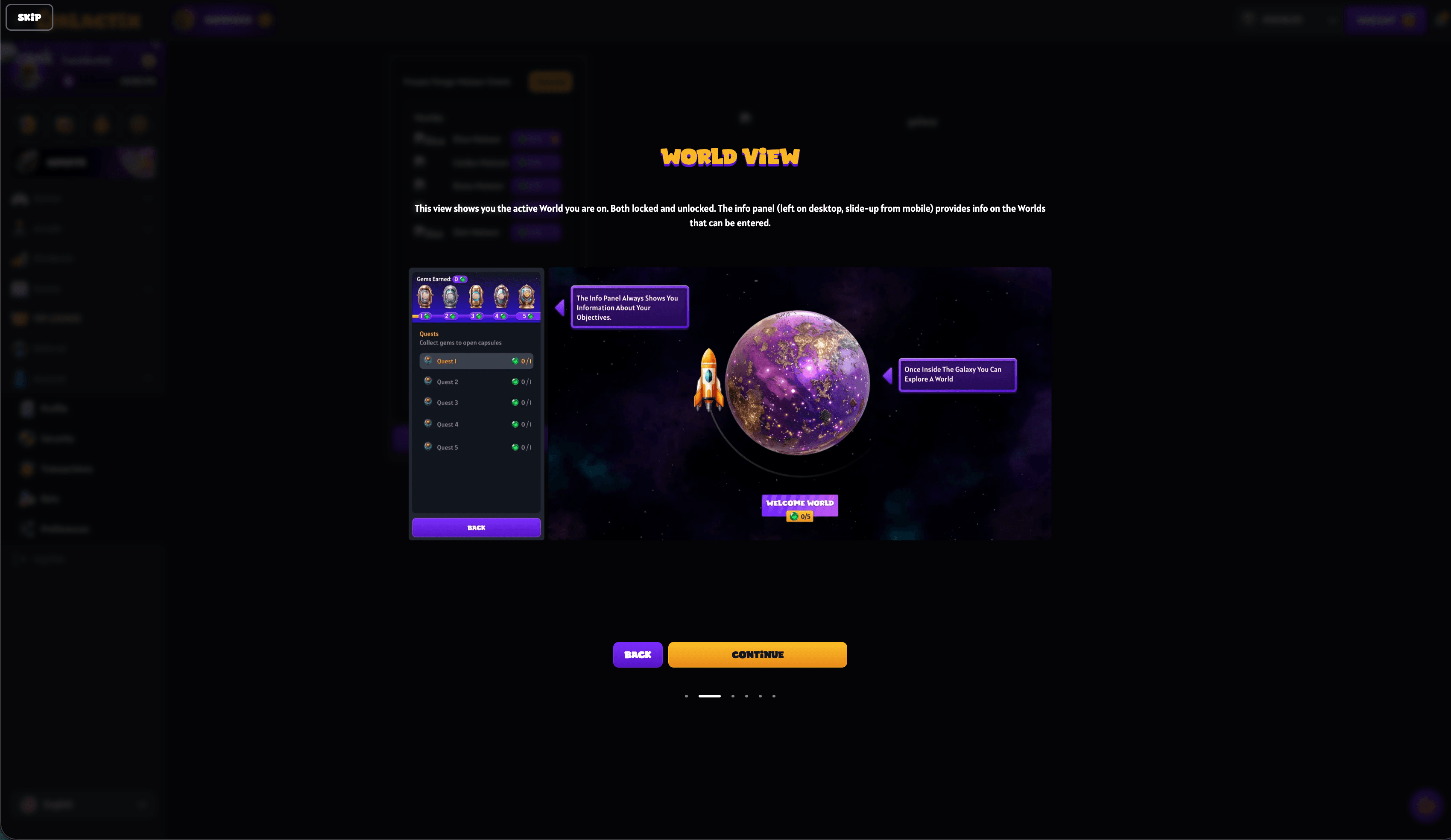 Galactix world view.