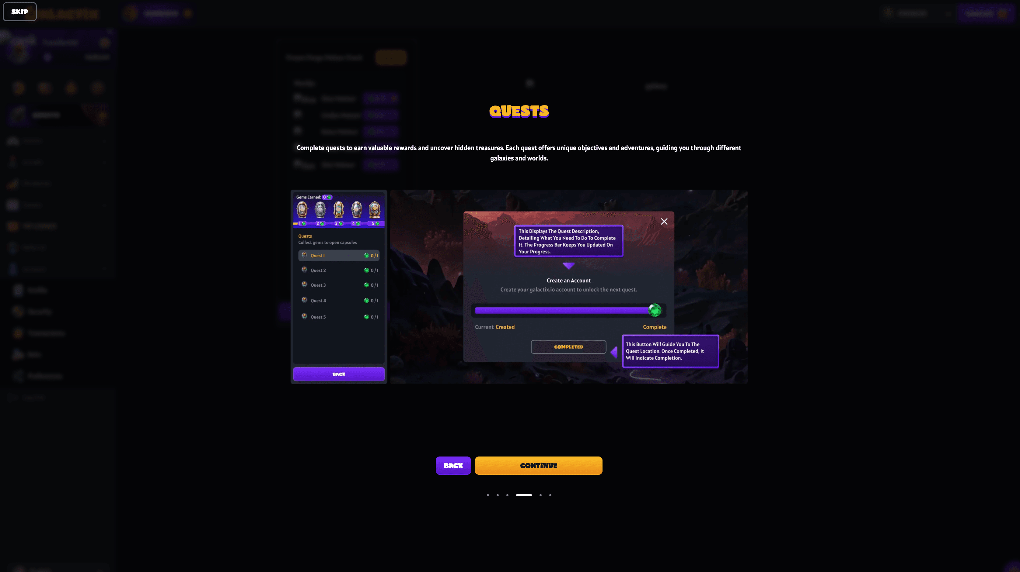 Galactix quests experience.
